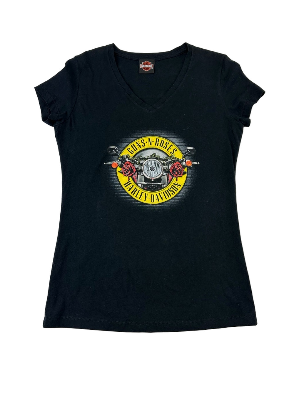Harley Davidson Guns N Roses Tee Black Graphic T Shirt Medium